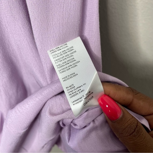 NEW Urban Outfitters Women Dress‎ XS Purple Milkmaid Babydoll Persephone Mini - Picture 6 of 10